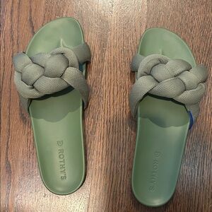 Rothy's Olive Braided Slide Sandals